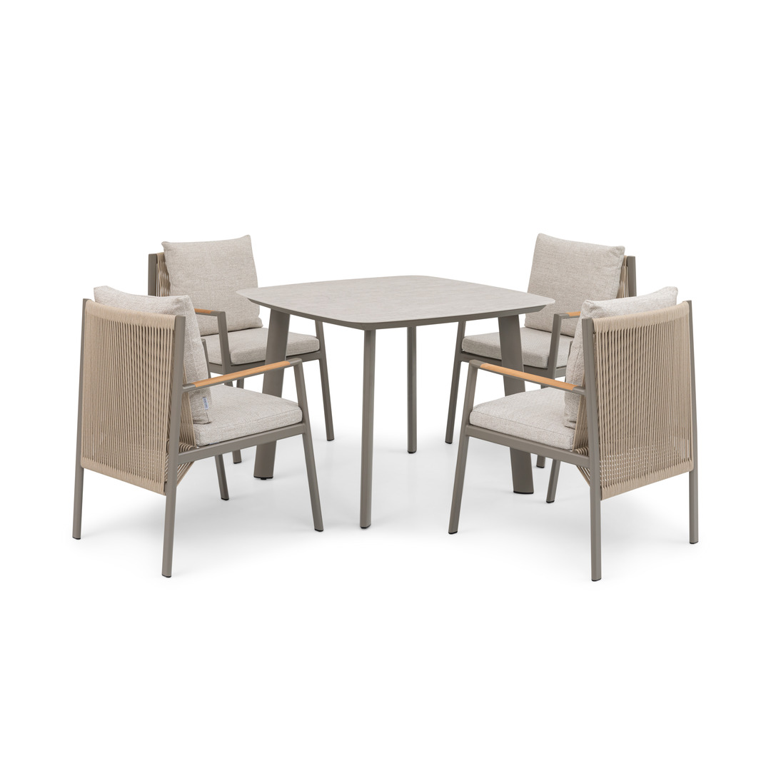 Pioneer 4-Seater Dining Set - Champagne