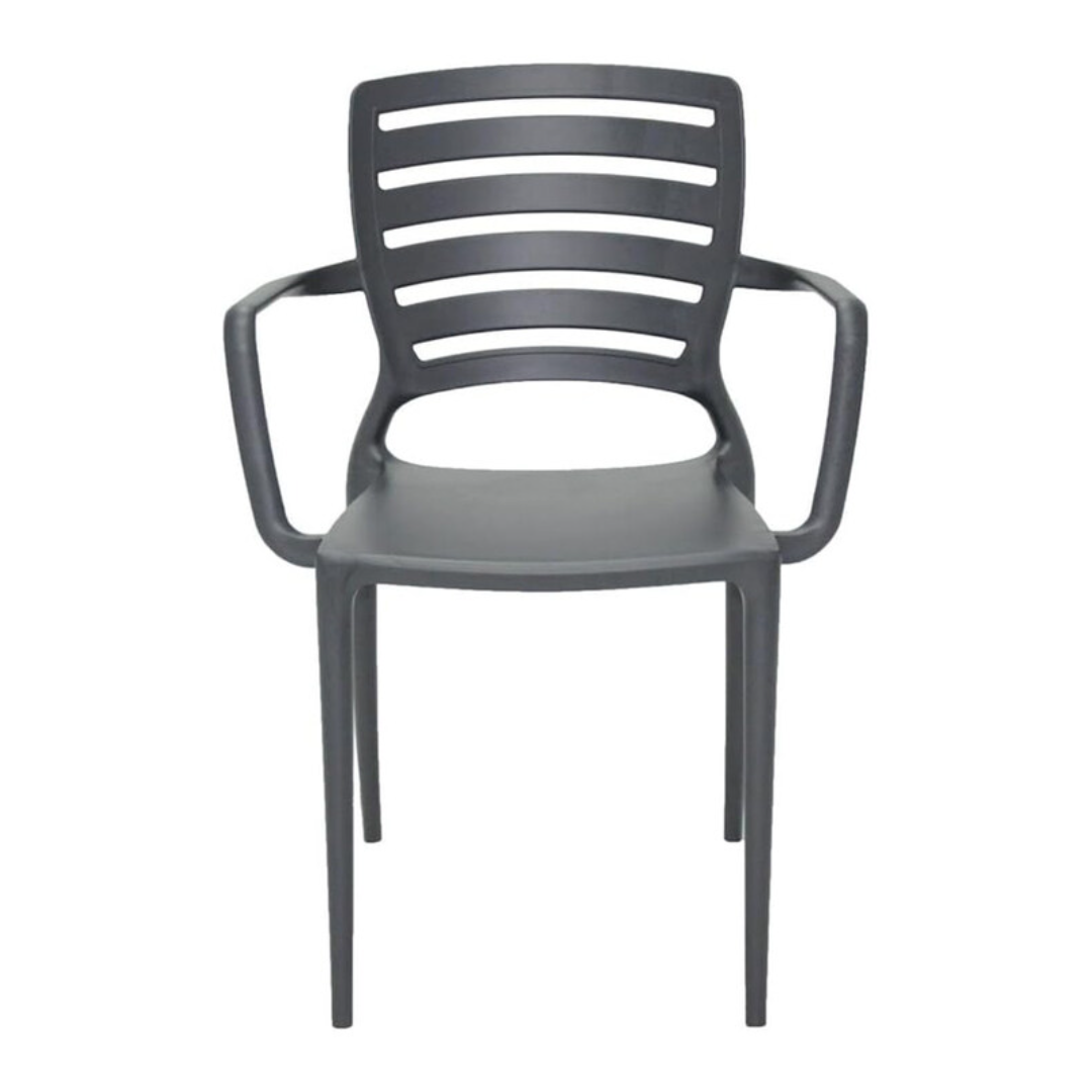 Sofia Armchair Holed Backrest - Graphite