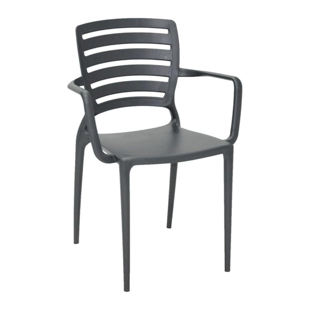 Sofia Armchair Holed Backrest - Graphite