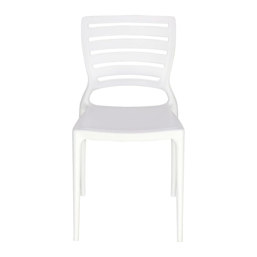Sofia Chair Horizontal Backrest - White
