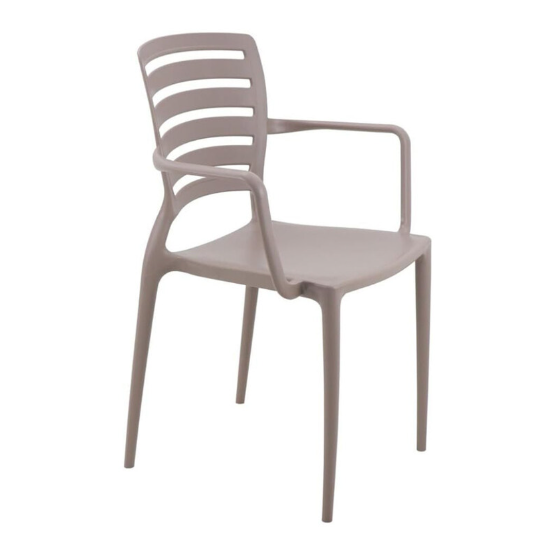 Sofia Armchair Holed Backrest - Taupe