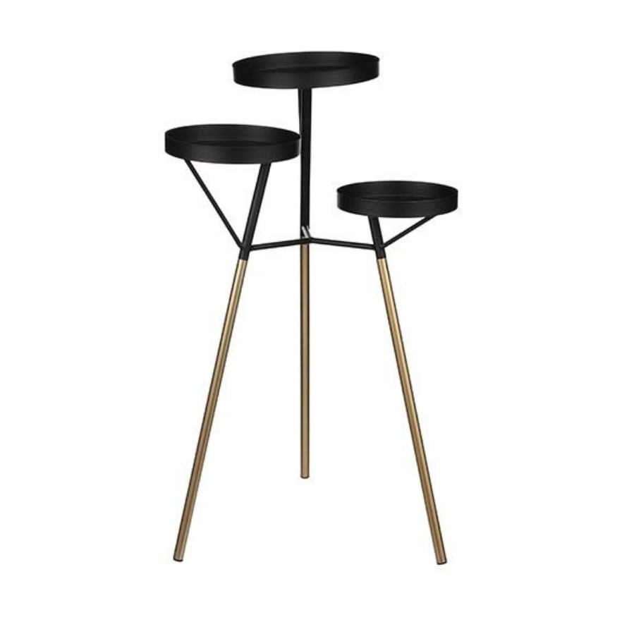 Poccolo Outdoor Side Table Three Armed- Black 