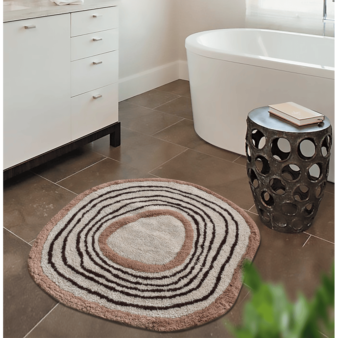 Jordao Bath Matt - Ivory / Beige / Brown