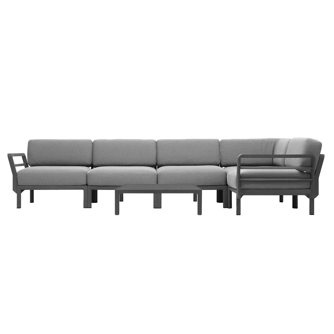 Maximo 5-Seater Sofa Set With Coffee Table - Charcoal