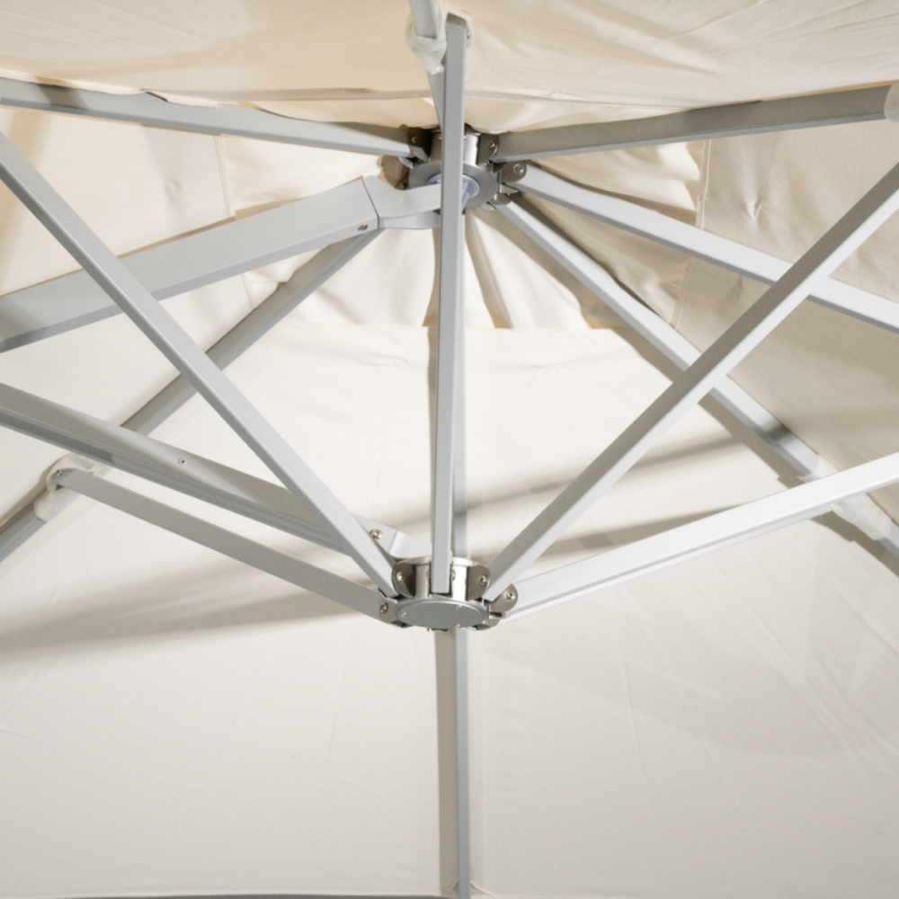 3X3 Mtr Square Hydraulic Cantilever Umbrella With 90 Kg Granite Base