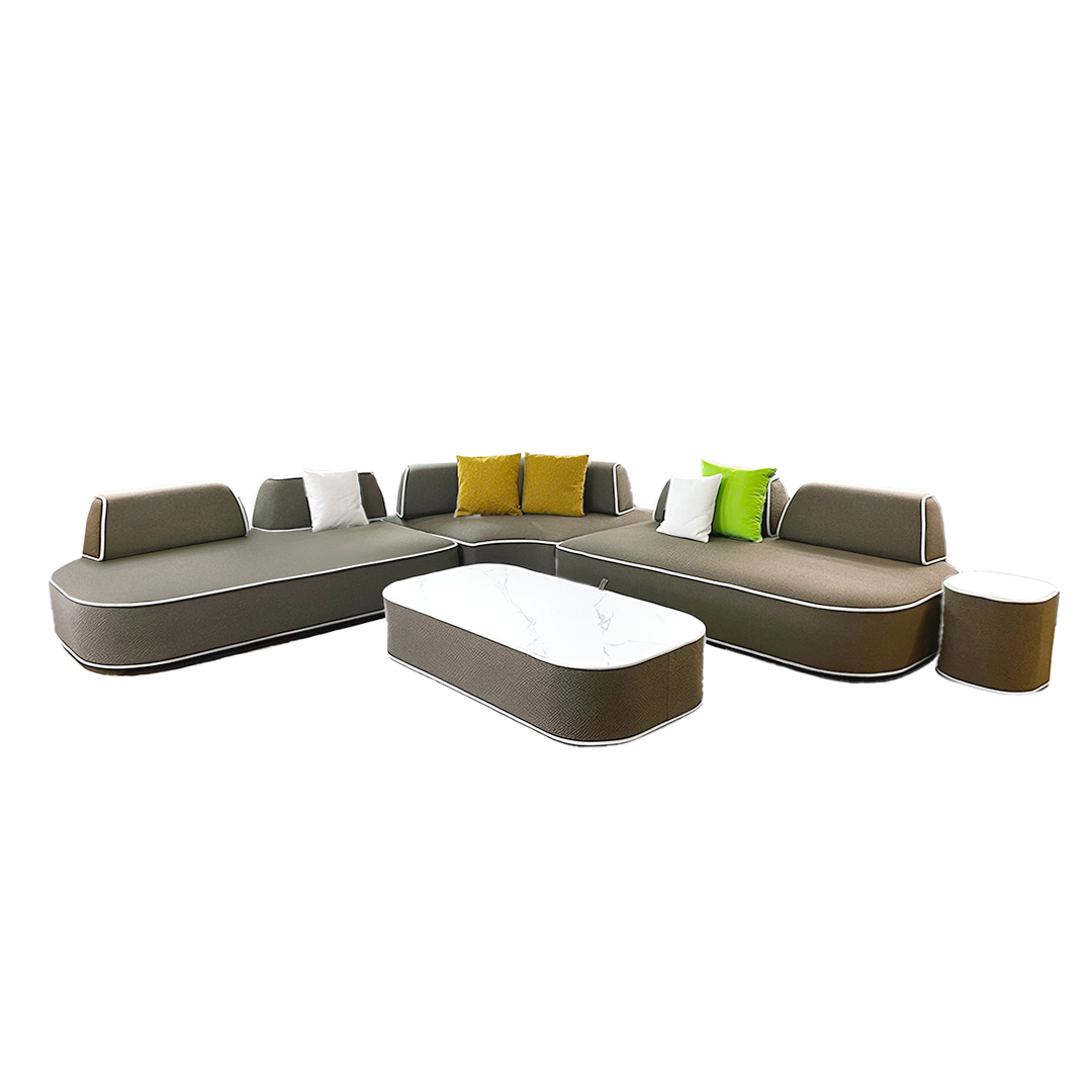 Olwen L-Shape Sofa Set - Brown