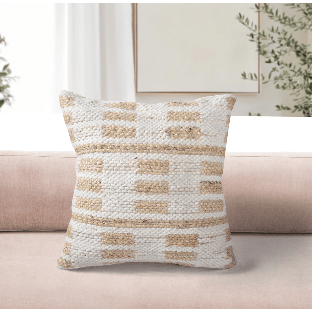 Pliska Throw Cushion - Ivory / Natural