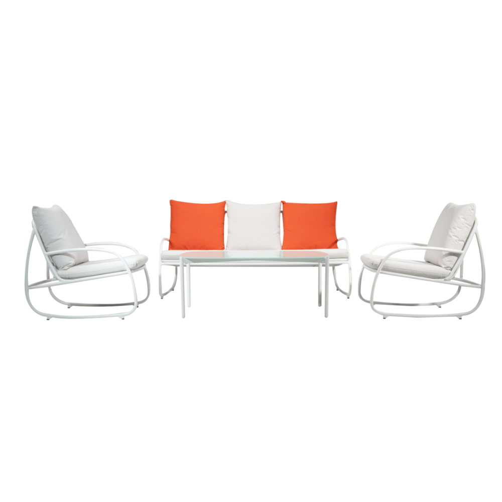 Fancie Sofa Set-Red / White