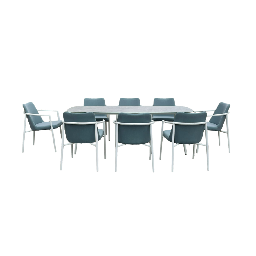 Fancie Outdoor Dining Set -8 Seater - Green 