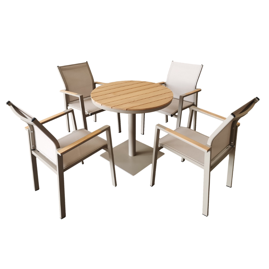 Hamilton Dining Set 4-Seater- Beige