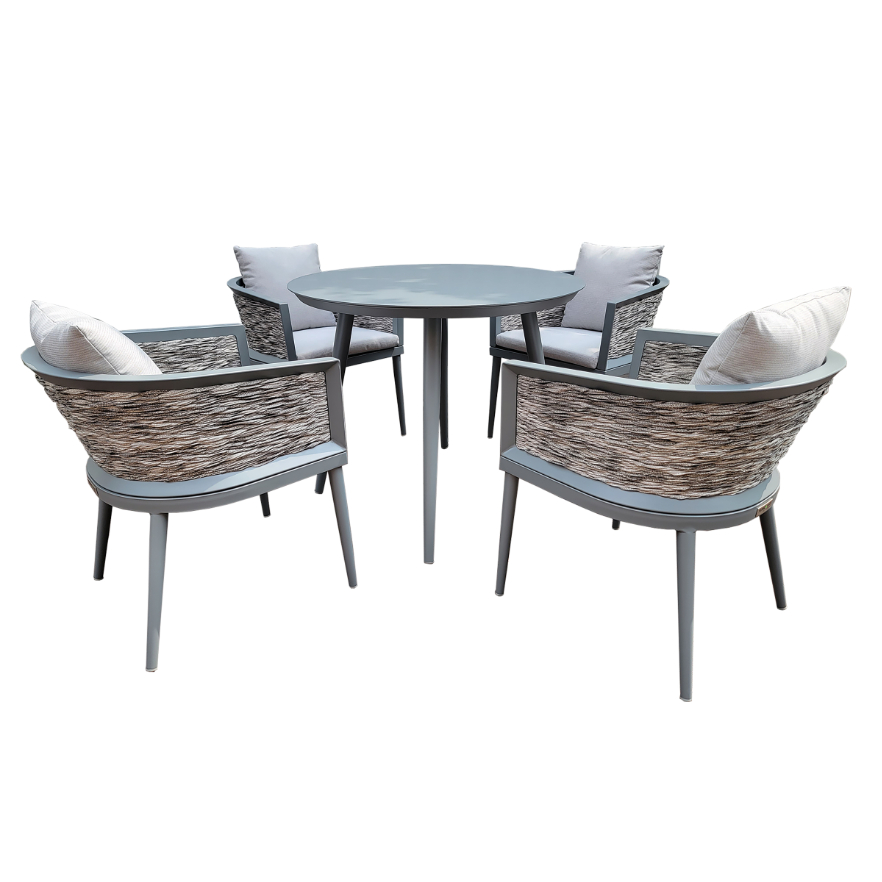 History 4-Seater Dining Set - Charcoal