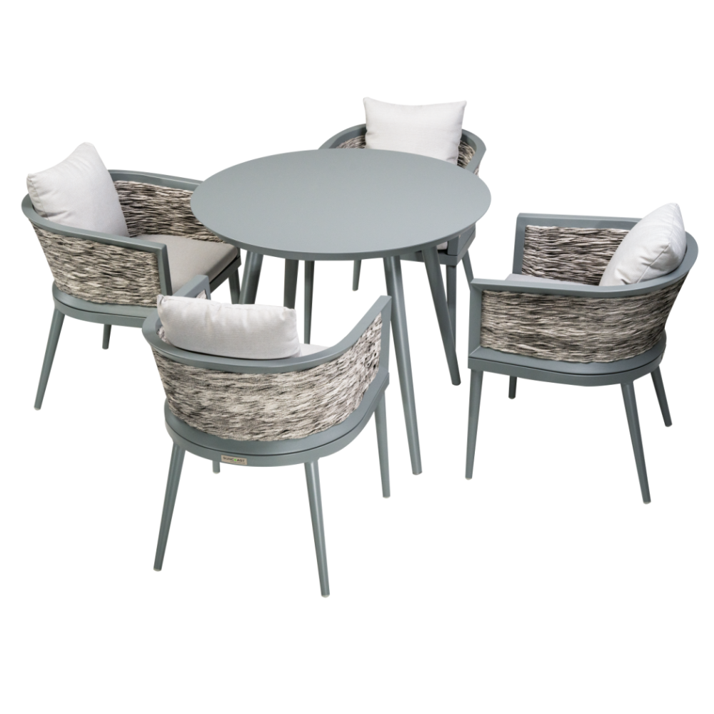 History 4-Seater Dining Set - Charcoal