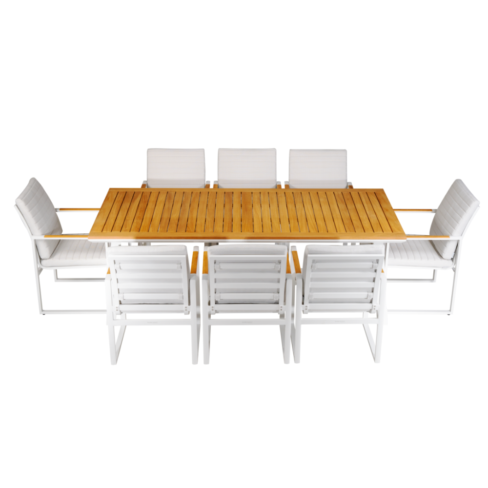 Juno 8-Seater Dining Set - White 