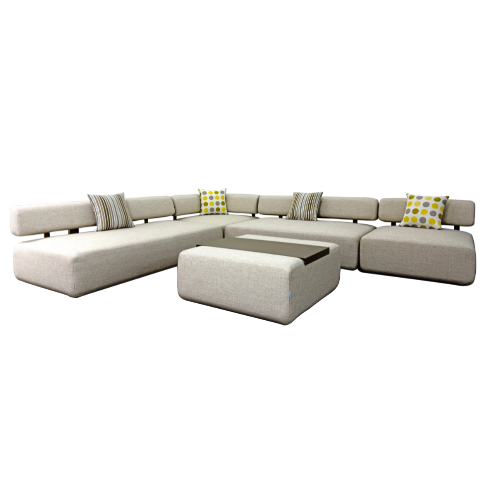 Moment 6-Seater L-Shape Sofa Set - Champagne