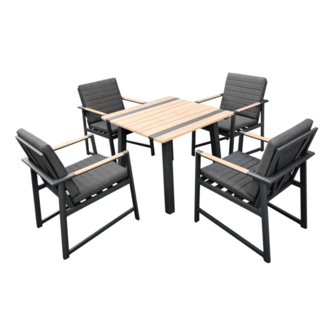 Vision 4-Seater Dining Set - Charcoal