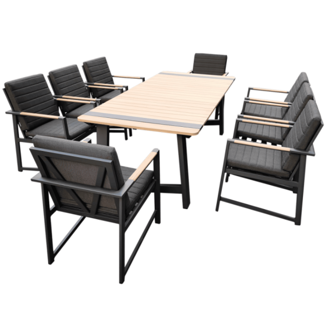 Vision 8-Seater Dining Set - Charcoal