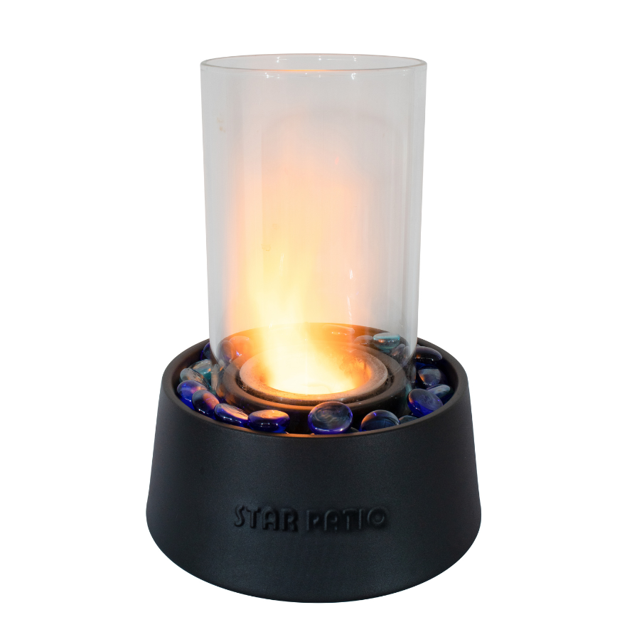 Fire Bowl With 17cm Glass Wind Guard 