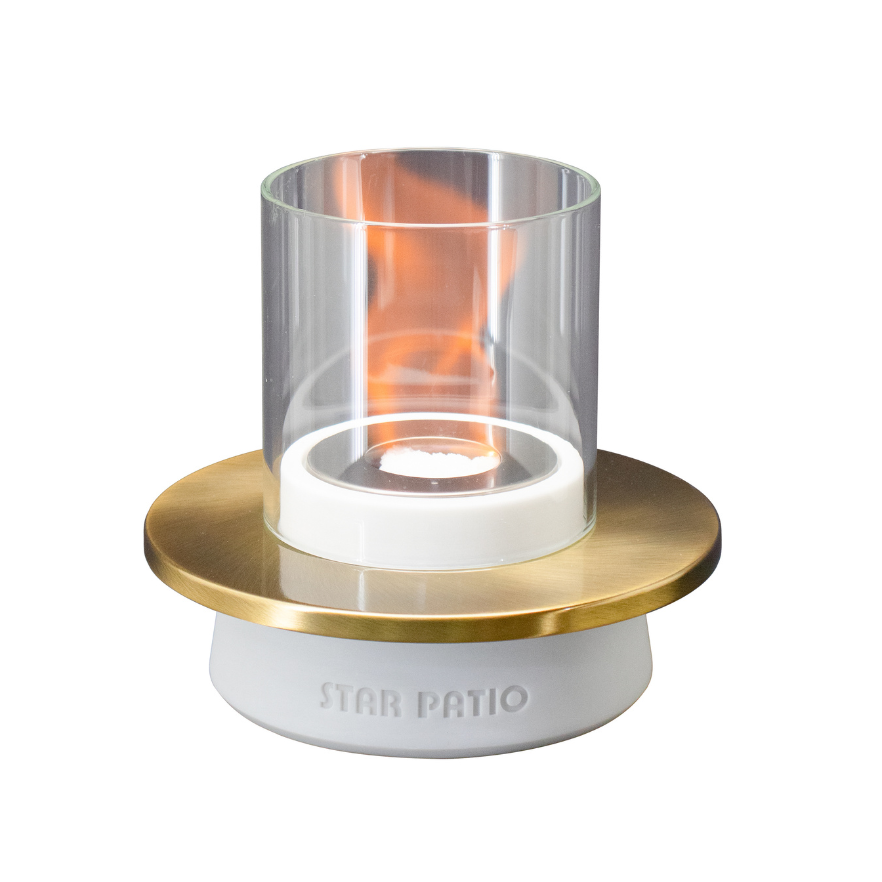 Fire Bowl With 10cm Glass Wind Guard 