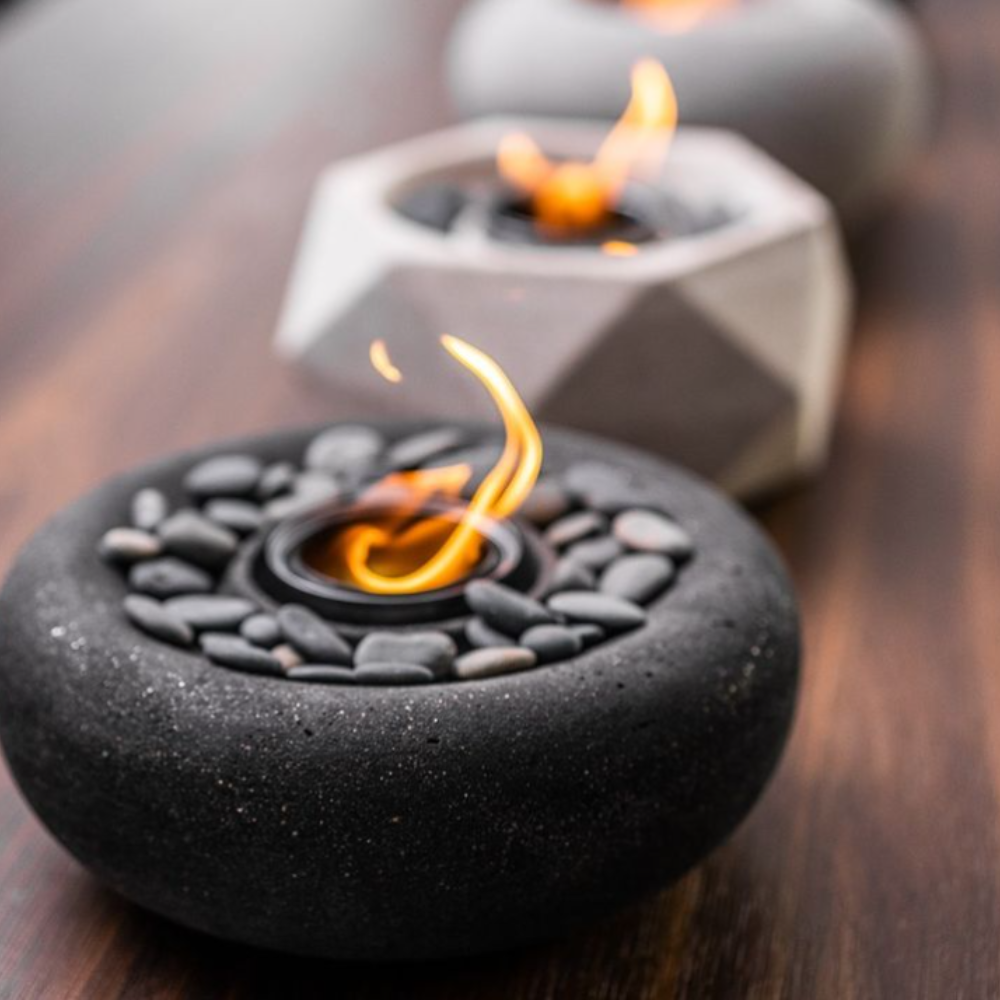 Fire Bowl With Snuffer & Steel Burn Chamber With Durable Wick