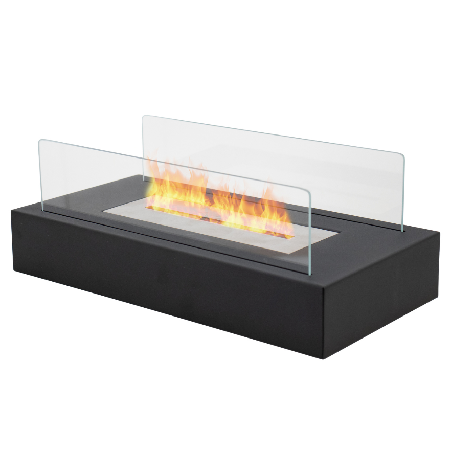Fire Bowl With Glass Wind Guard & Snuffer With Steel Burn Chamber & Durable Wick