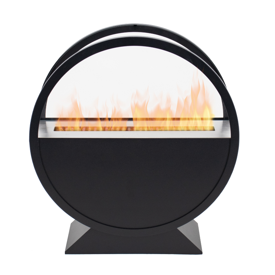 Fire Bowl With Glass Wind Guard & Snuffer With Steel Burn Chamber & Durable Wick