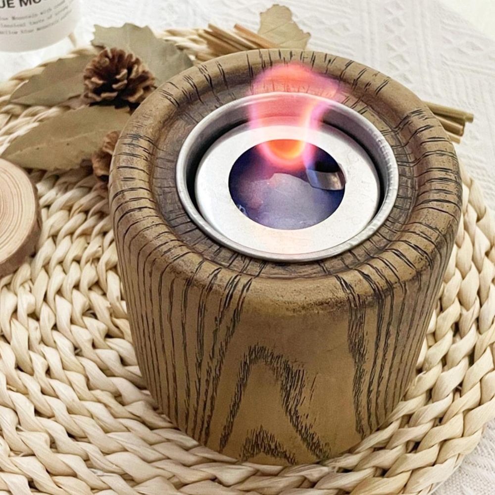 Fire Bowl With Snuffer & Steel Burn Chamber With Durable Wick