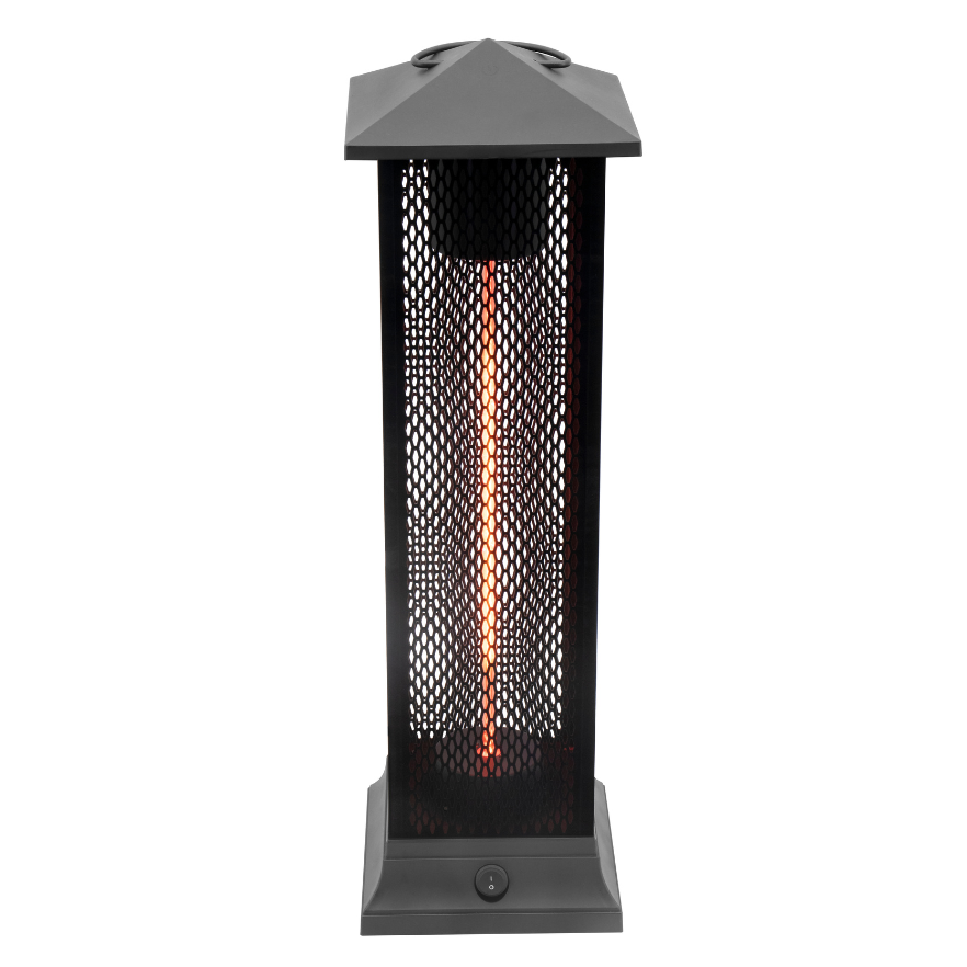 Electric Patio Heater Single Rose Golden tube Black/Brown Box