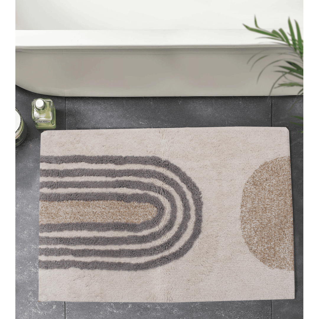 Senta Bath Matt - Ivory / Beige / Grey