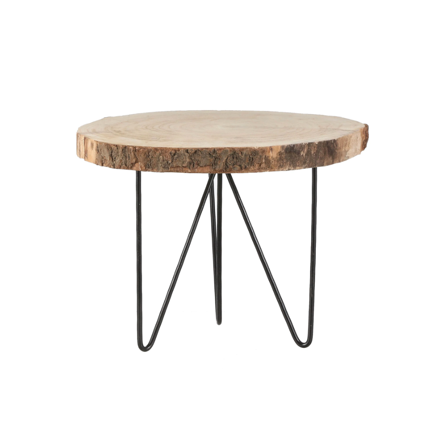 Pia Outdoor Round Side Table - Brown
