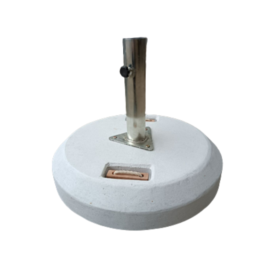 42Kg Concrete Umbrella Base Grey with Wooden Handles Engraved 