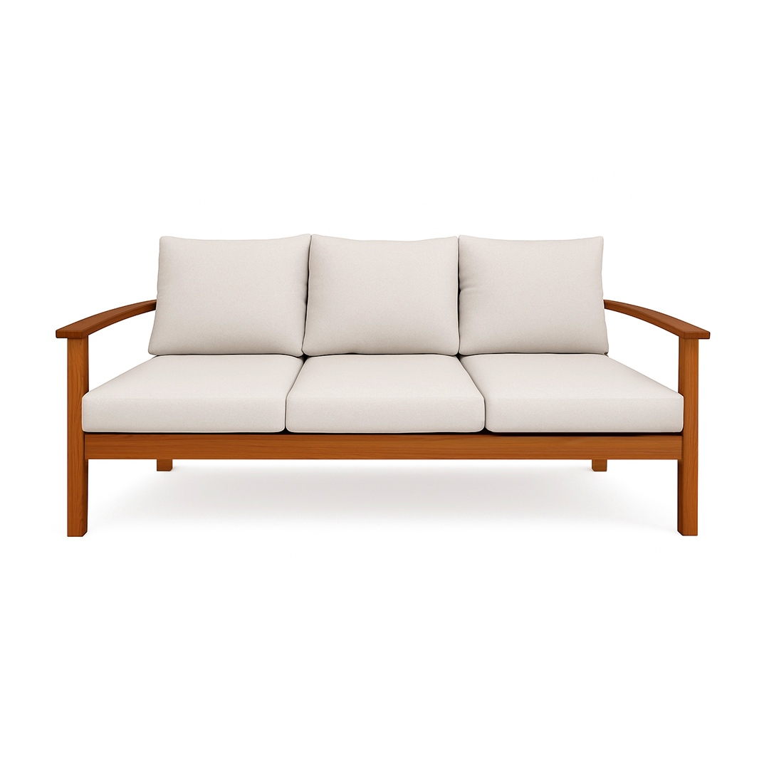 Fitt Jatoba Wood 3-Seater Sofa With Cushion