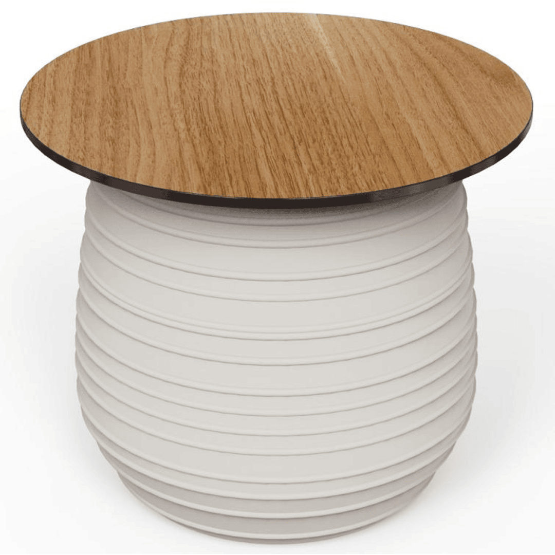 Trevo Side Table - White & Brown