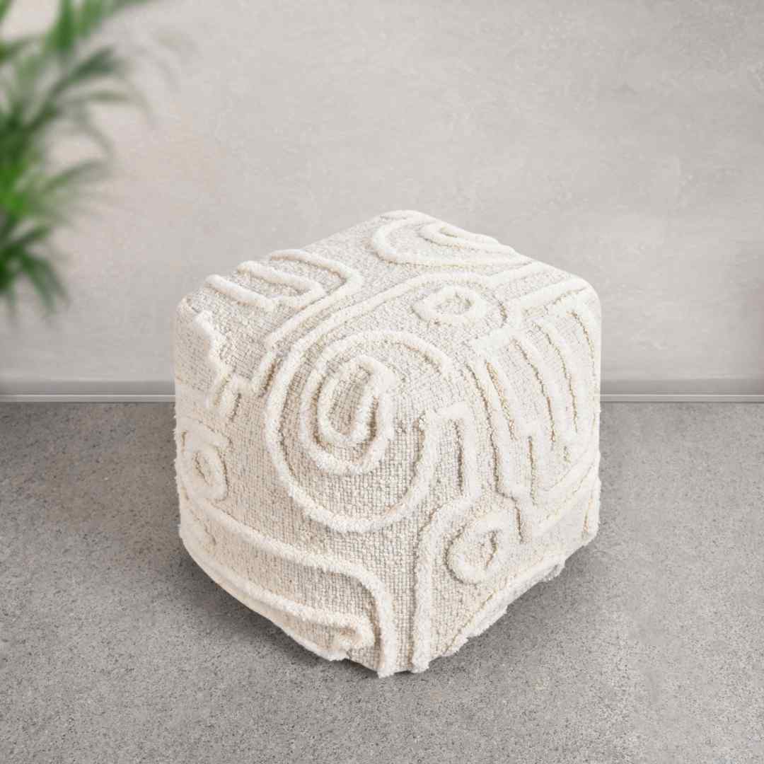 Turvo Pouf - Ivory