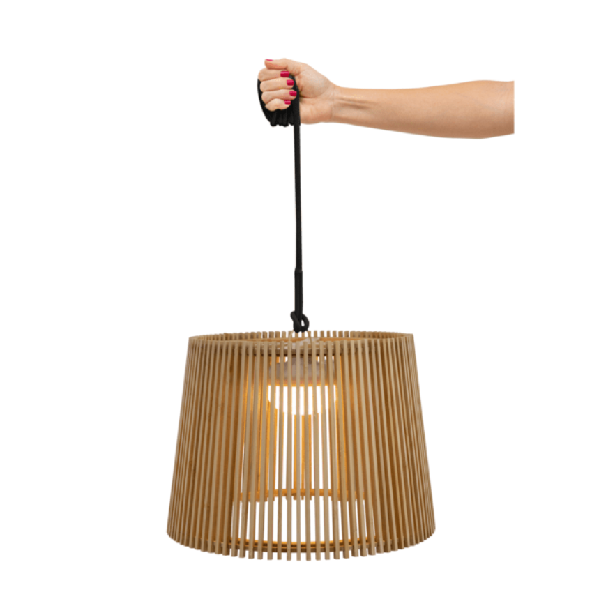 Okinawa Hanging Light Solar & Rechargeable Battery-Brown