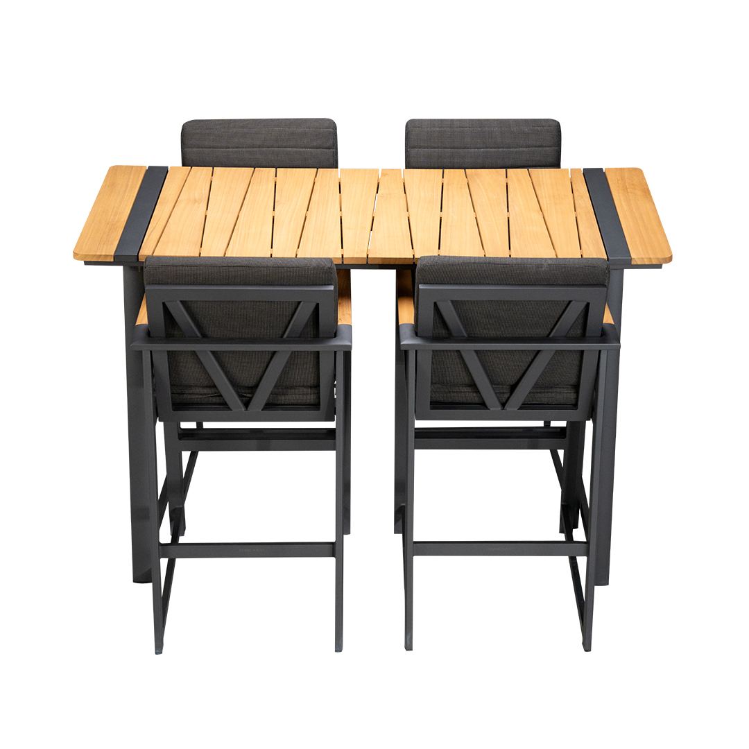 Vision 4-Seater Bar Set - Charcoal 