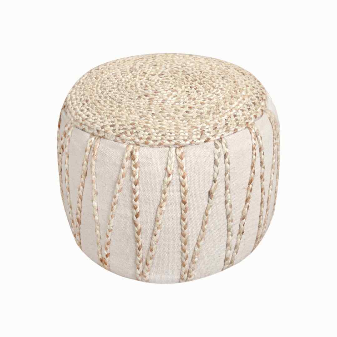 Wardle Pouf - Ivory / Natural