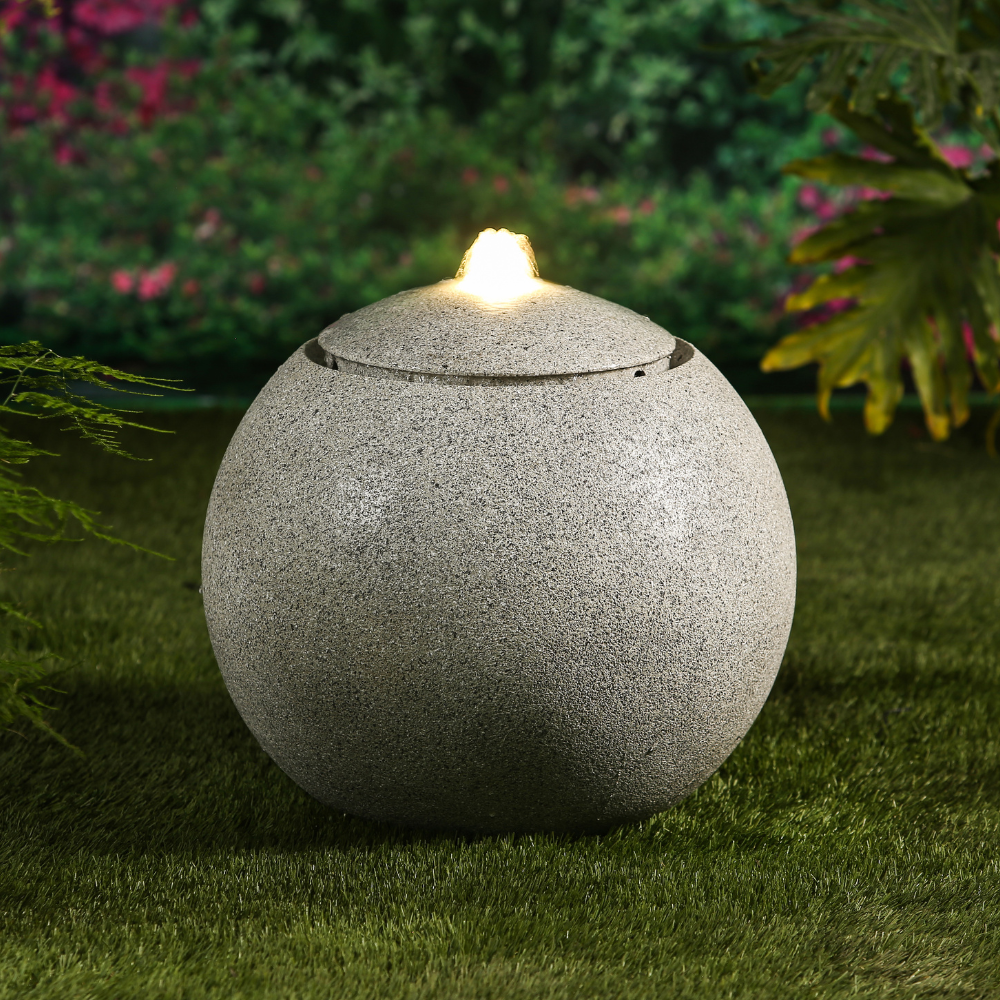 Ball Garden Water Fountain With LED Light