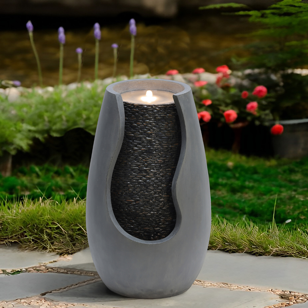 Pot Garden Water Fountain With LED Light