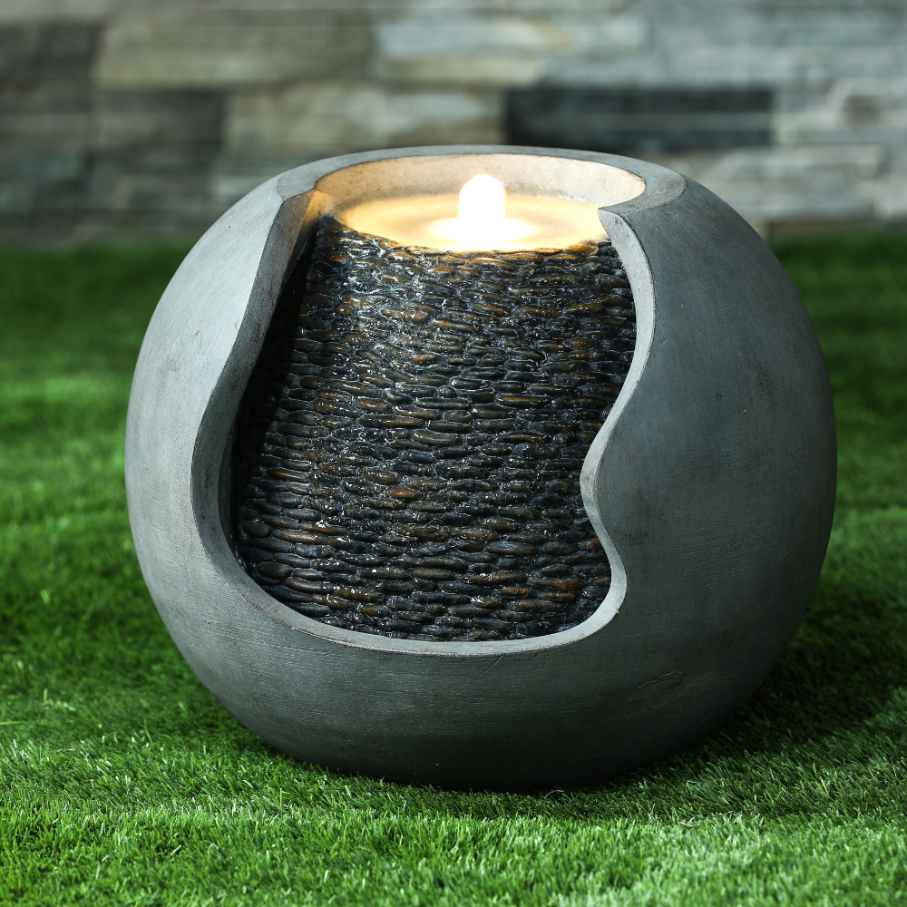Ball Garden Water Fountain With LED Light