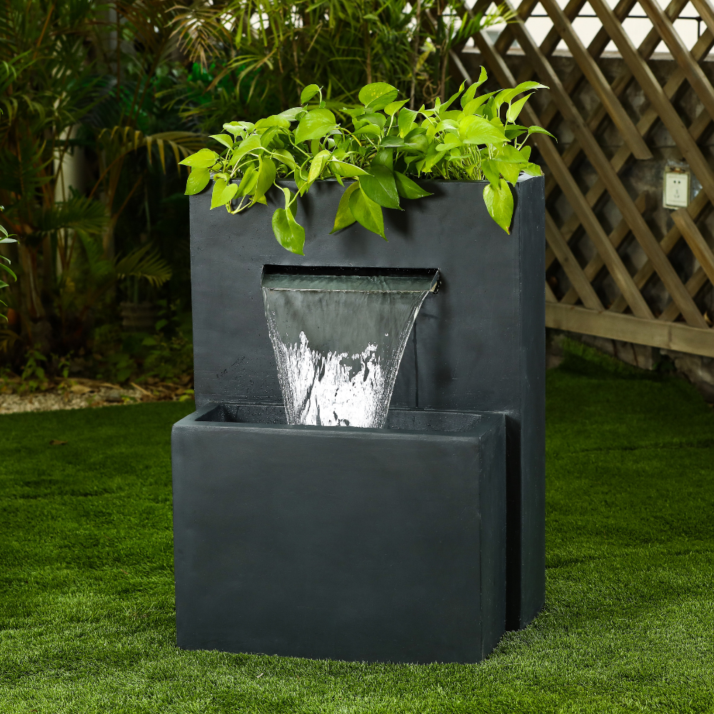 Planter Garden Water Fountain-Black