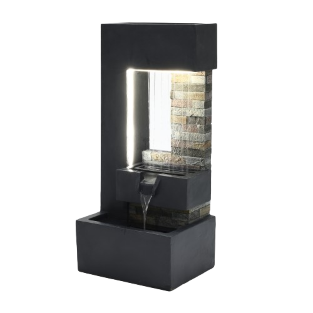 Wall Garden Water Planter Fountain With LED Light-Grey