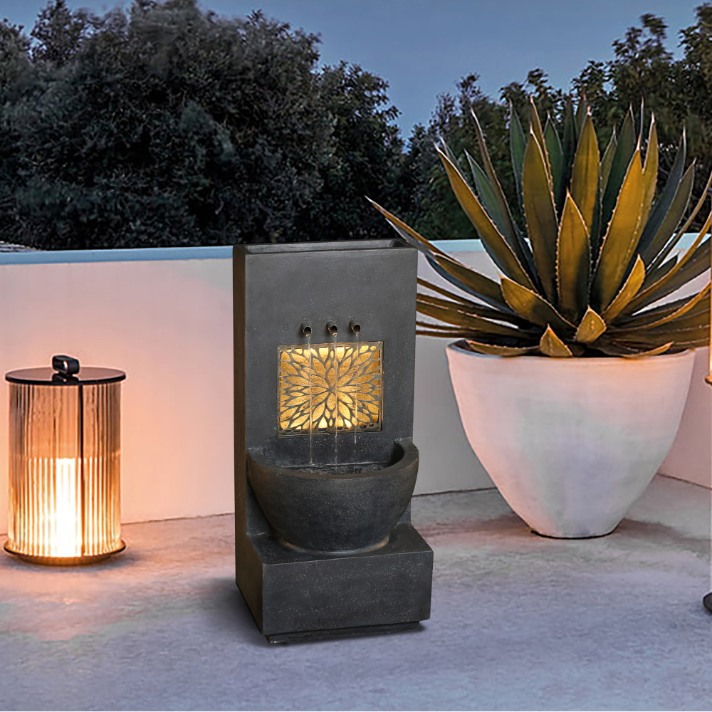 Garden Wall/Floor Fountain With LED Light