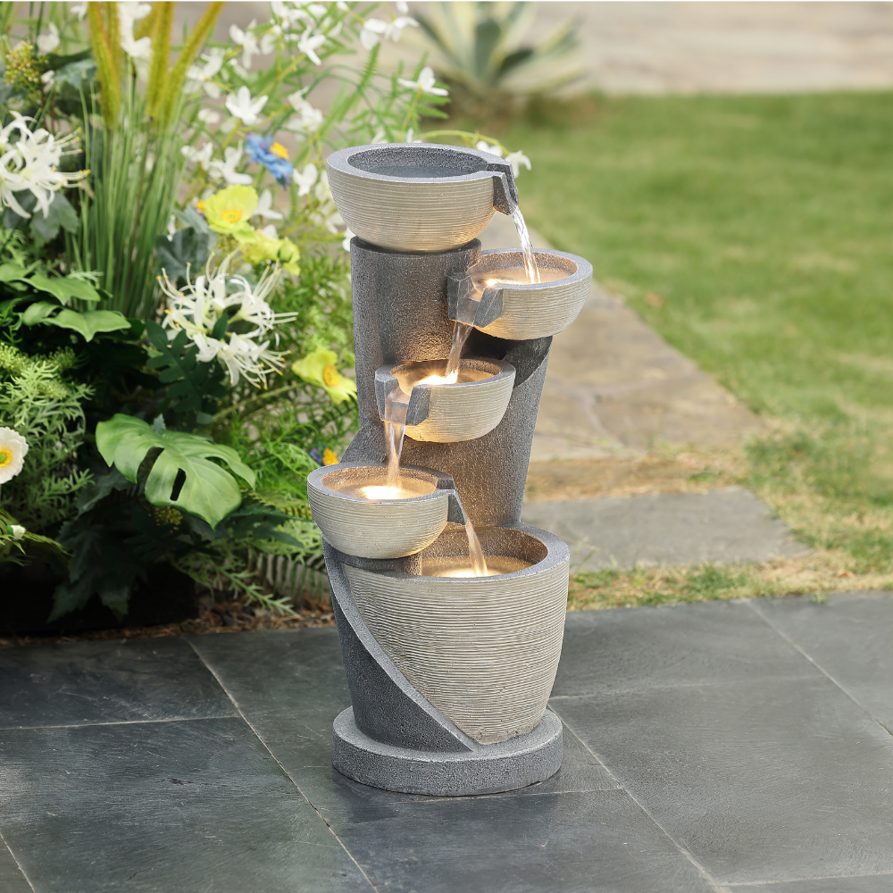 Cascading Floor Fountain With LED Light