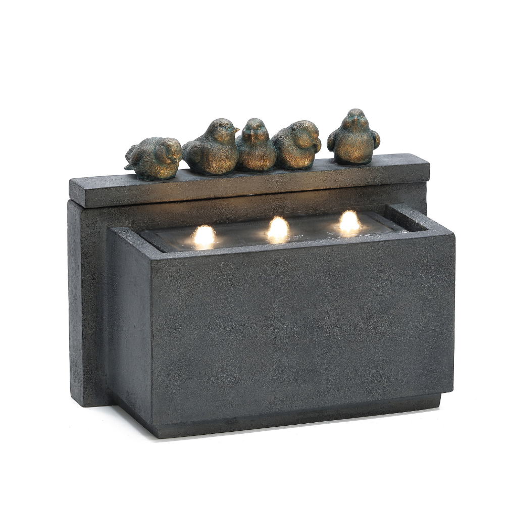 Gathering Birds Relic Fountain With LED Light