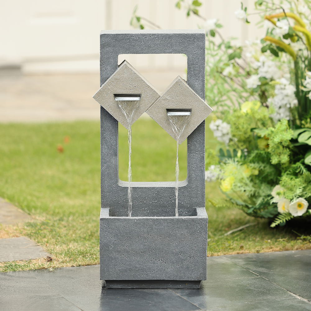 Rectangular Garden Fountain With LED Light