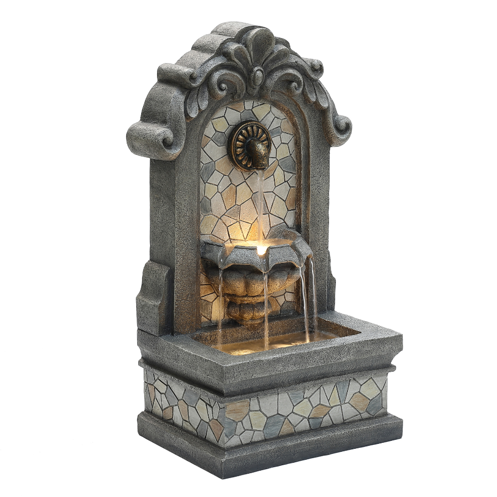 Wall/Floor Mosaic Fountain With LED Light