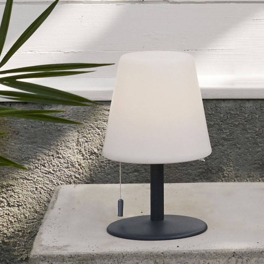 Rio Rechargeable Table Lamp Battery Operated Black And White